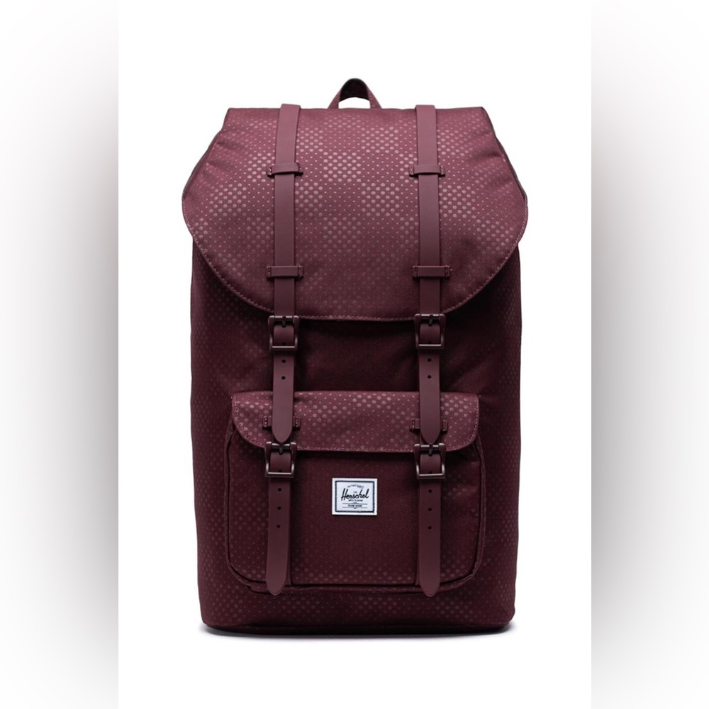 Herschel Little America Backpack with Plum Dot Pattern